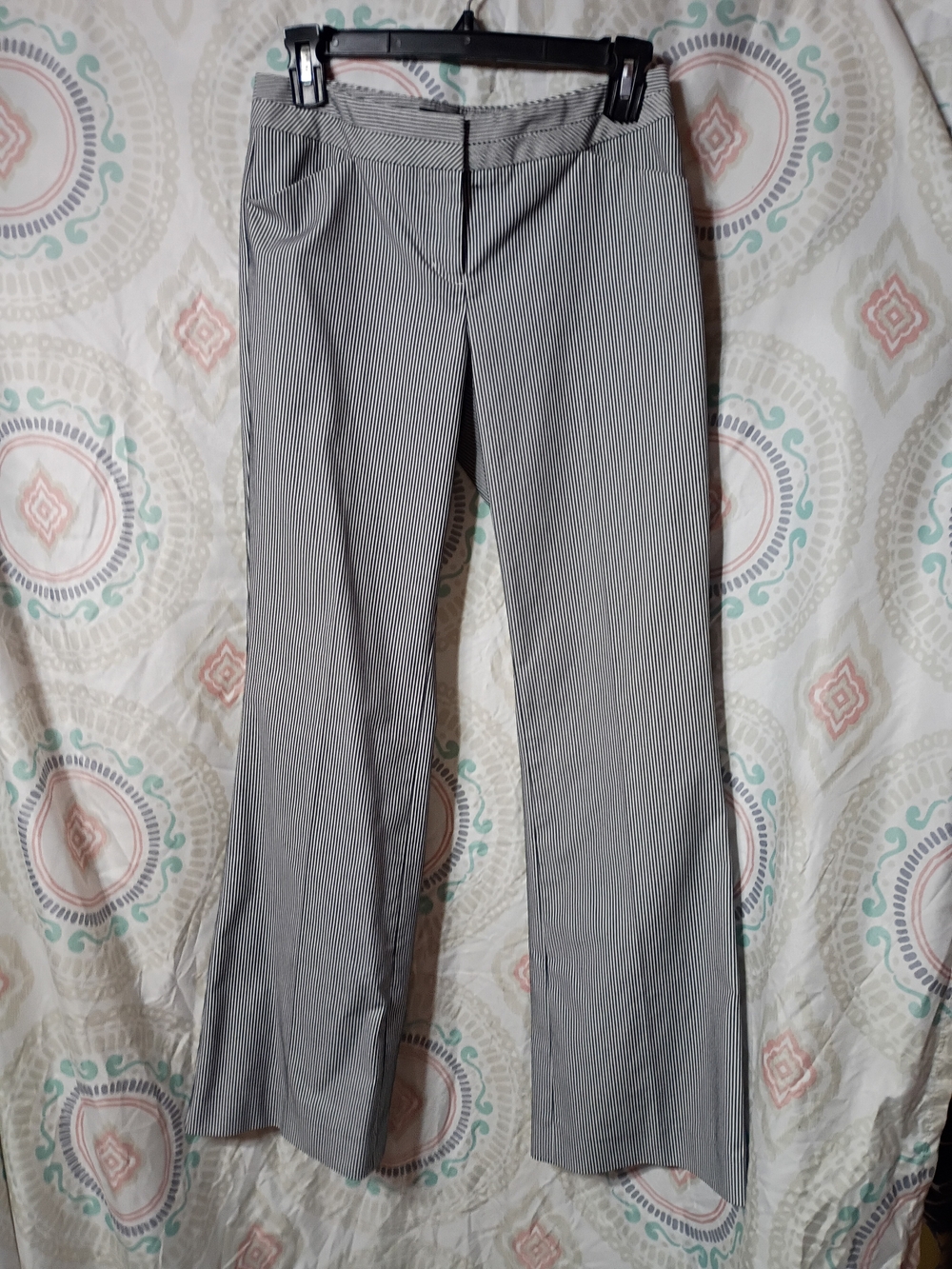 Express Black and White Pinstripe Bootcut Pants